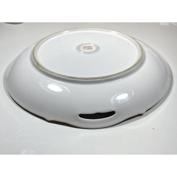 1920s NORITAKE M In Wreath Round Cake Serving Plate W/ Gilded Handles Flowers - Picture 7 of 9